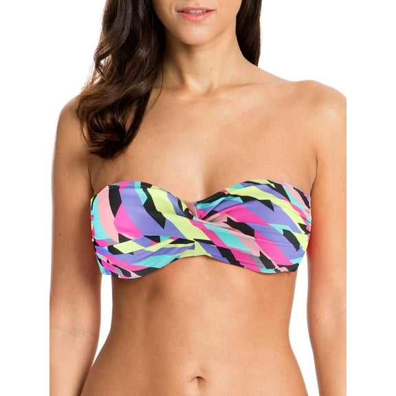 Ocean Blues Women's Halter Bikini Top Twist Bandeau Swimsuit Top Adjustable & Removable Straps Bikini Bathing Suits for Women