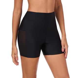 Ocean Blues Women's High-Waisted Board Shorts with Mesh Splicing Swim Bottoms Swim Shorts Size L