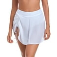 thumbnail image 1 of Ocean Blues Women's High-Waisted Swim Skirt with Mesh Splicing Swimsuit Skirt Ruched Drawstring Skirted Swim Bottoms with Built-in Briefs Size L, 1 of 10