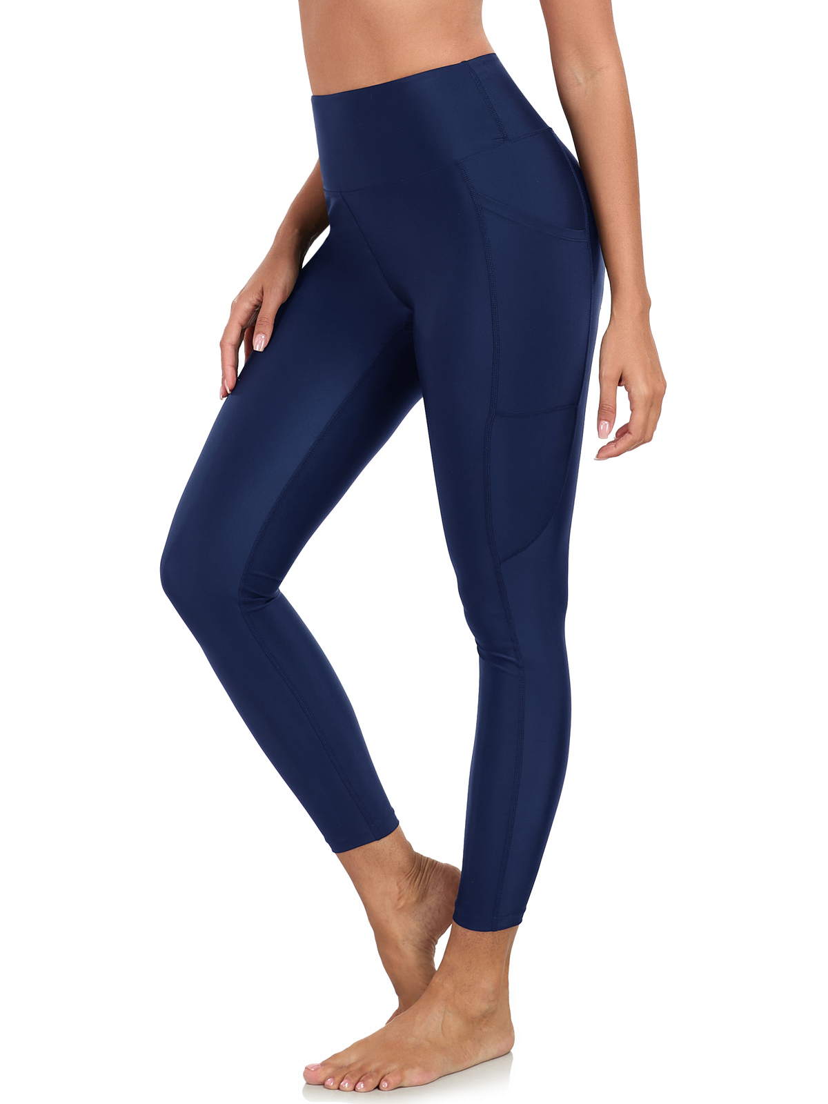 thumbnail image 1 of Ocean Blues Women's High Waisted Swim Pants with Pockets Long Swim Leggings Swimsuit Bottom, 1 of 11