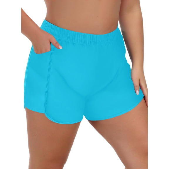 Ocean Blues Women's Swim Board Shorts 8" High Waisted Bathing Suits Tummy Control Swimsuit Bottom With Pockets UPF 50  Waistband Beach Short