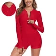 thumbnail image 1 of Ocean Blues Women's Long Sleeve One Piece Bathing Suit Athletic Boyleg One Piece Swimsuit UPF 50+ Sun Protection Rash Guard, 1 of 10