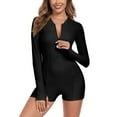 thumbnail image 1 of Ocean Blues Women's Long Sleeve One Piece Bathing Suit Athletic Boyleg One Piece Swimsuit UPF 50+ Sun Protection Rash Guard, 1 of 10