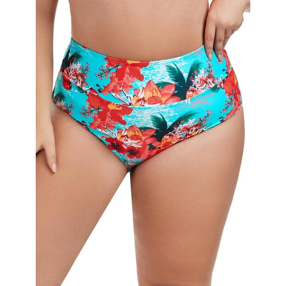 Ocean Blues Women's Plus Size High Waisted Bikini Bottom Full Coverage Swim Bottom