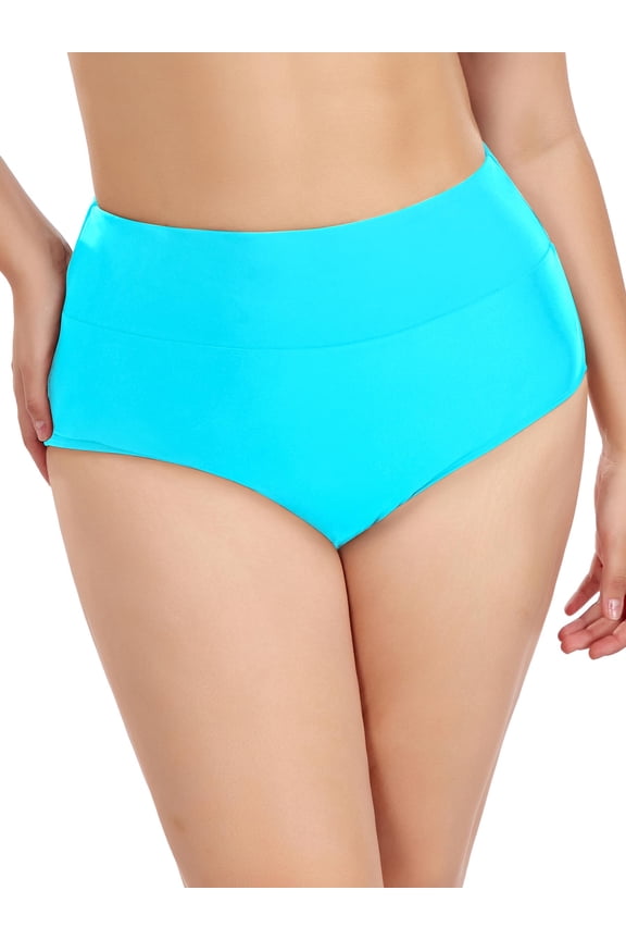 Women's Plus Size High Waisted Bikini Bottom Full Coverage Swim Bottom