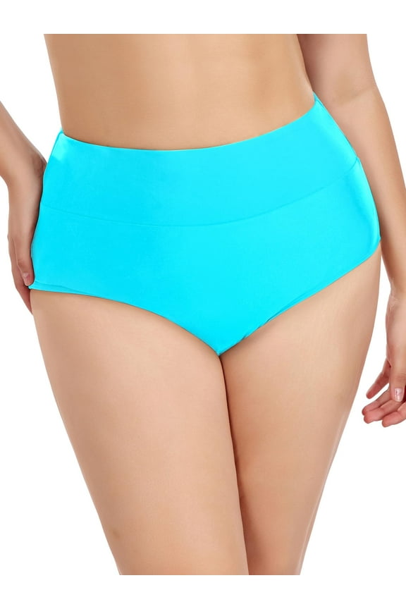 Women's Plus Size High Waisted Bikini Bottom Full Coverage Swim Bottom