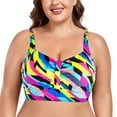 thumbnail image 1 of Ocean Blues Women's Plus Size Ruched Back Tie bikini top Bikini Top Swimsuit Bathing Suits, 1 of 7