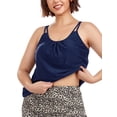 thumbnail image 1 of Ocean Blues Women's Plus Size Tankini Top Only Loose Fit Blouson Bathing Suit Top, 1 of 10