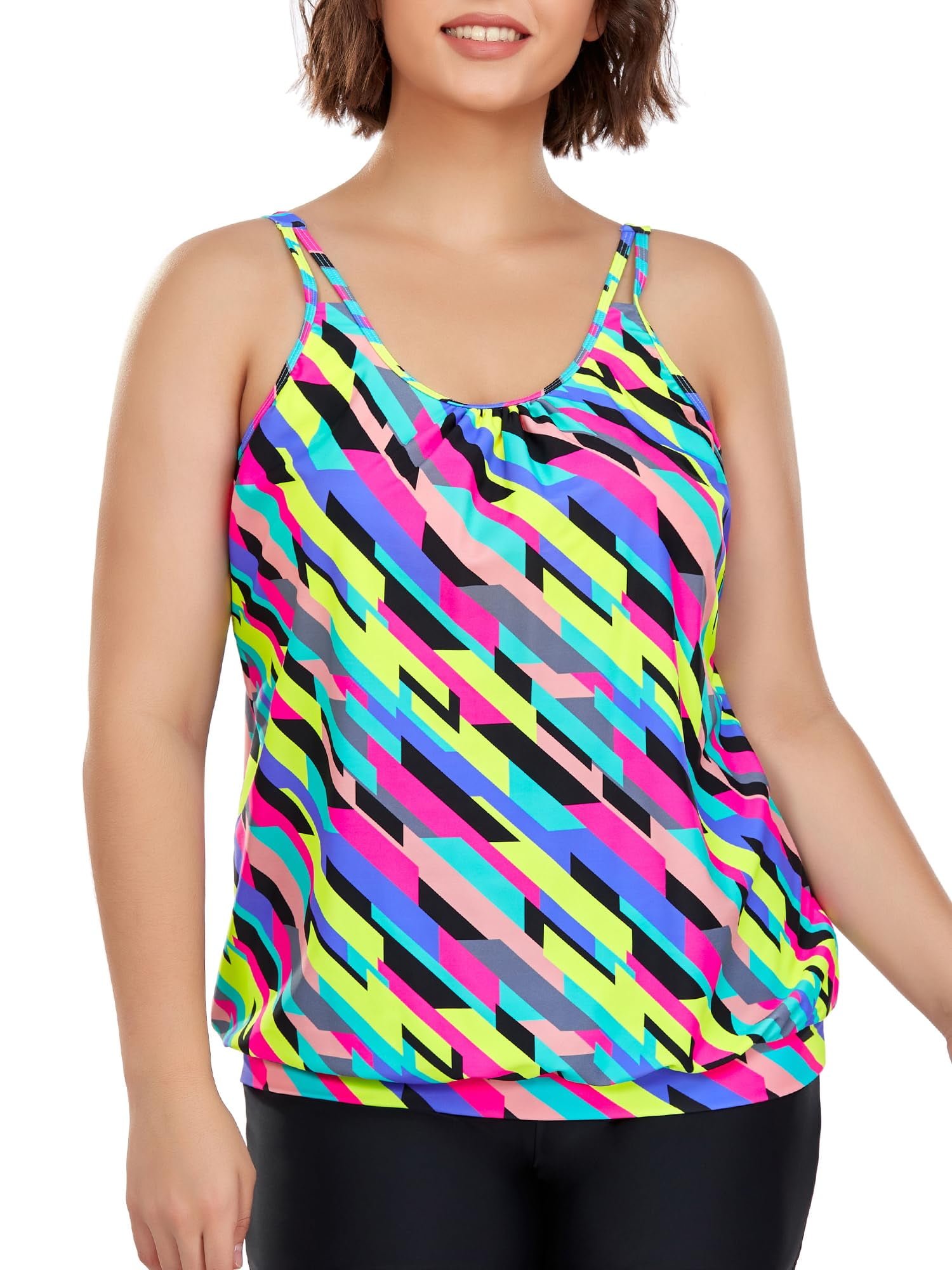 blouson bathing suit tops