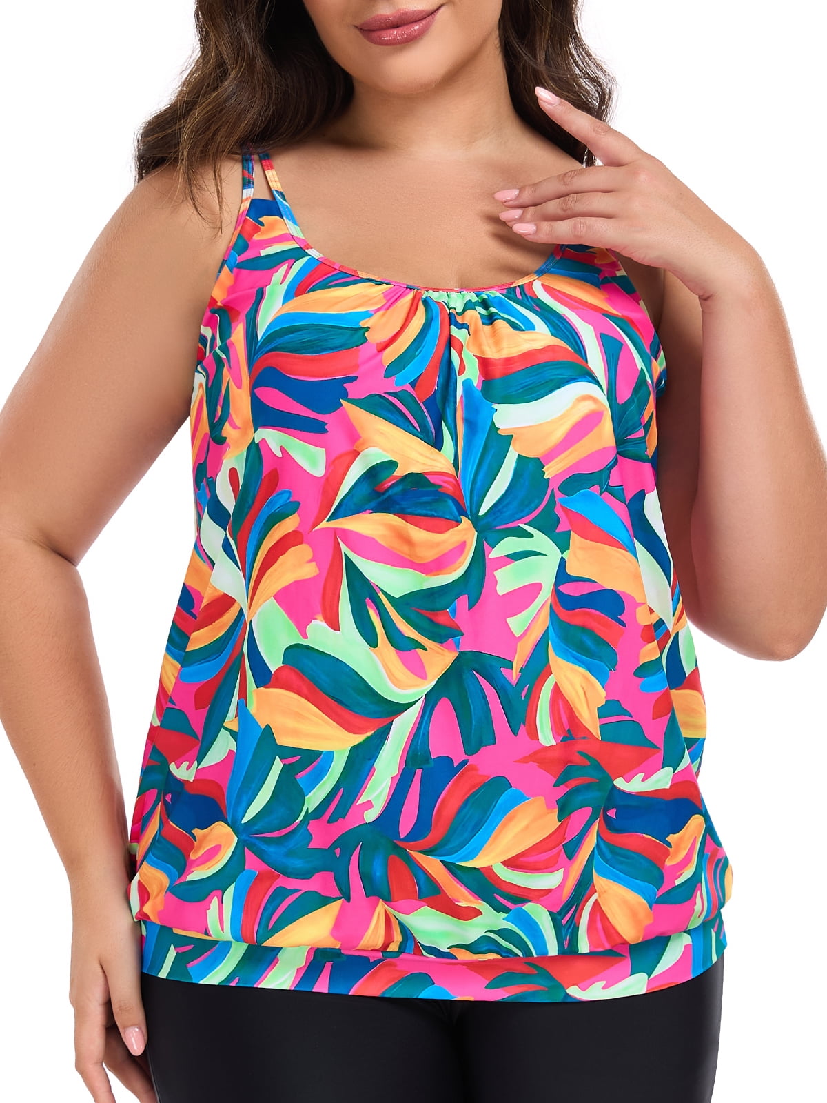 blouson bathing suit tops