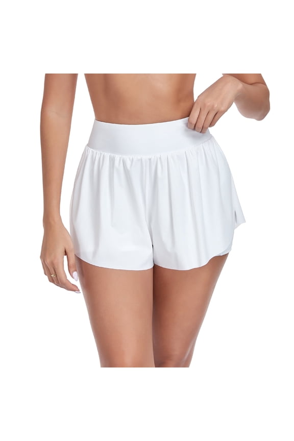 Women’s Swim Board Shorts High Waisted Swimsuit Boy Shorts Swimwear Bikini Board Shorts Swim Beach Trunk&nbsp;with Pockets Size S