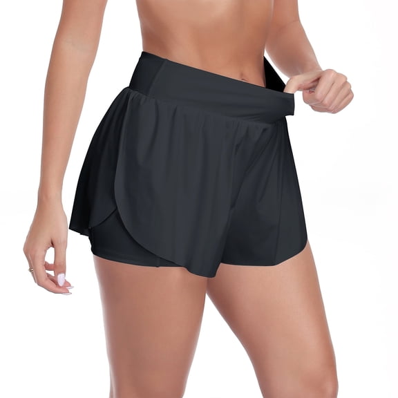 Ocean Blues Women’s Swim Board Shorts High Waisted Swimsuit Boy Shorts Swimwear Bikini Board Shorts Swim Beach Trunk with Pockets Size XL