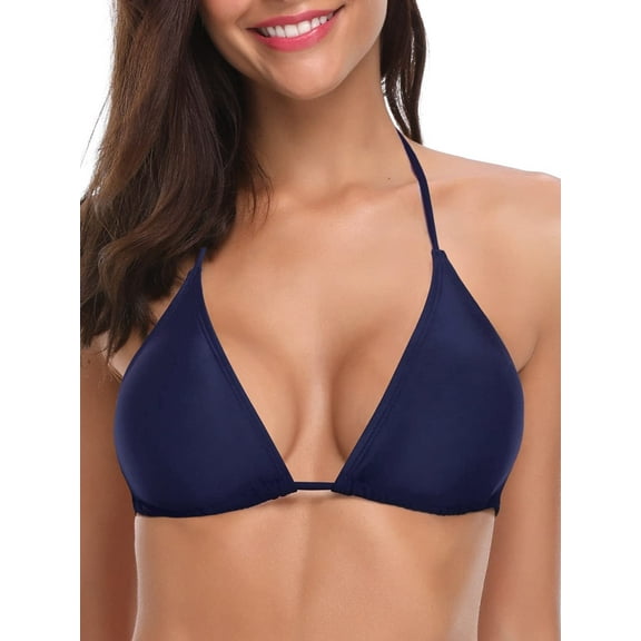Ocean Blues Women's Cheeky Triangle Bikini Top Halter Bathing Suit Top for woman , Size S-2XL