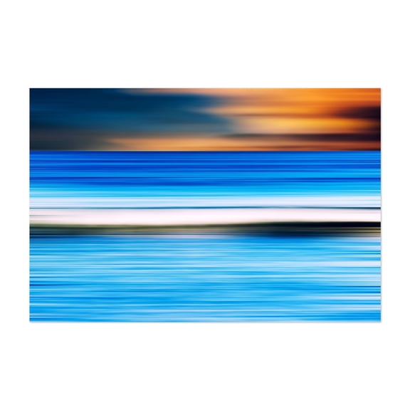 Ocean Blurscape - Photography Abstract Ocean Coast Waves Surf Sunset Minimalist Unframed Wall Art Print 4 x 6 inches