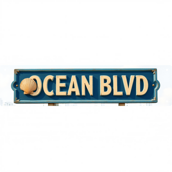 Ocean Blvd Tin Signs - 16*4 Inches, Beach The"Ocean Blvd" me Decor, Beach House Decor, Beachy Room Decor, Bedroom/Patio Coastal Decor