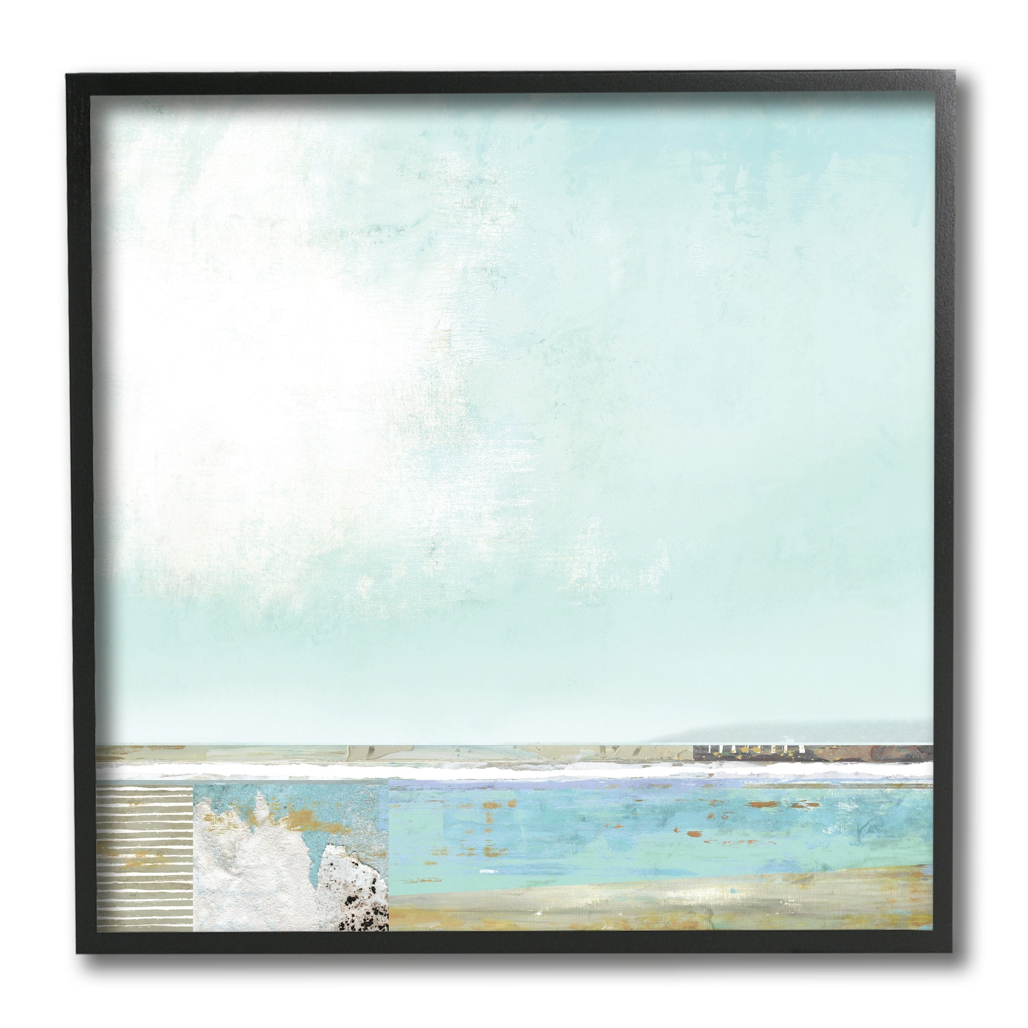 Stupell Industries Ocean Boardwalk Abstraction Sunny Daytime Beach,12 x 12,Designed by Suzanne Nicoll