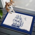 thumbnail image 1 of Ocean Boat Front Door Rugs 2x3 ft Retro Ship Sea Seagull Vintage Blue Lines Art Small Rug for Entryway Non Slip Washable Bathroom Door Mat Absorbent Floor Mat for Indoor Entrance, 1 of 9