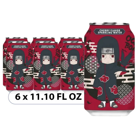 Ocean Bomb Naruto Cherry Flavor Sparkling Water - Itachi Uchiha - 6 Packs, 11.10 FL OZ (330ml)