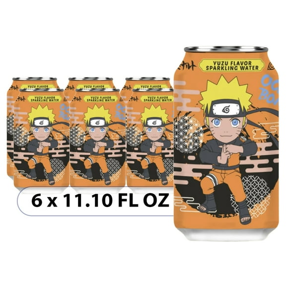 Ocean Bomb Naruto Yuzu Flavor Sparkling Water - Naruto - 6 Packs, 11.10 FL OZ (330ml)