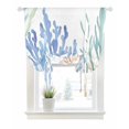 thumbnail image 1 of Ocean Botanical Tie Up Curtains for Window, Thermal Insulted Balloon Shade Adjustable Rod Pocket Curtains Valance Panels for Kitchen Bathroom Cafe 42 x 45 Summer Coastal Sea Blue Green Coral, 1 of 6