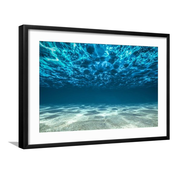 Art.com Ocean Bottom, View Beneath Surface Photographic Print by Cico, Black Frame Wall Art, 29" x 21"