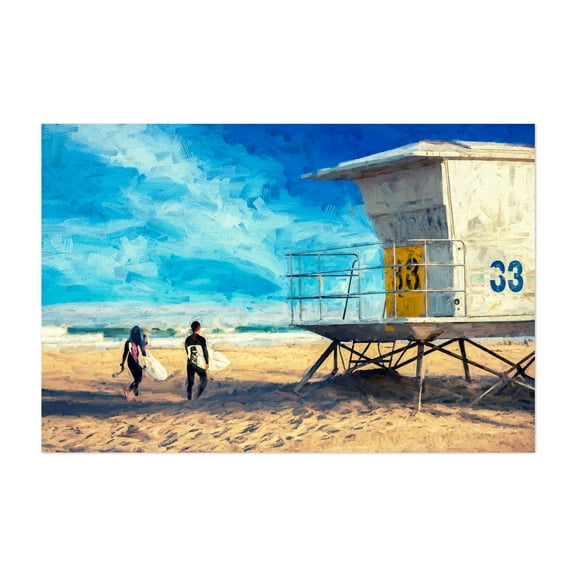 Ocean Bound - Painterly Style - San Diego California Photography Surf Beach Coastal Surfboard Seascape Summer Ocean Unframed Wall Art Print 4 x 6 inches