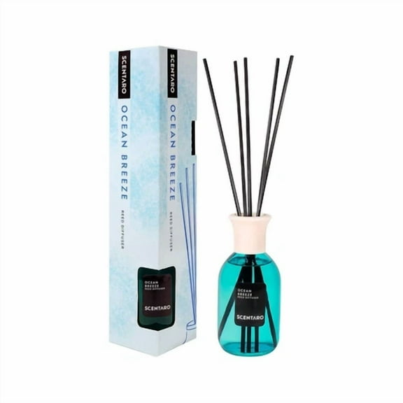Ocean Breeze Reed Diffuser Set With Bamboo Sticks, For Home & Office.