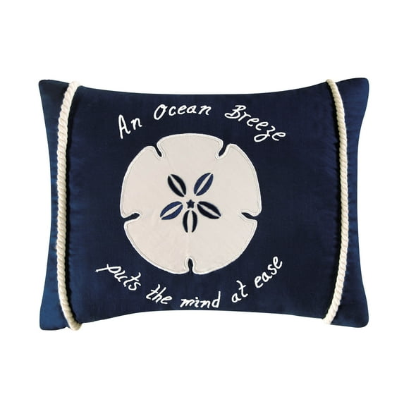 Sand Dollar "Ocean Breeze Puts the Mind At Ease" Cotton Accent Pillow, 12" x 16"