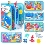 Ocean Busy Book for Toddlers 1-3 - Travel Toy Activity Book for 1 2 3 Year Old Boys Girls,Educational Travel Toy with Sea Animals & Life Skills,Toddler Birthday Gift,Autism Sensory Toys