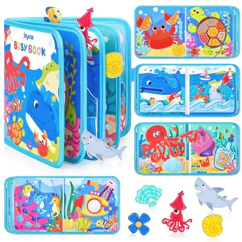 Ocean Busy Book for Toddlers 1-3 - Travel Toy Activity Book for 1 2 3 Year Old Boys Girls,Educational Travel Toy with Sea Animals & Life Skills,Toddler Birthday Gift,Autism Sensory Toys