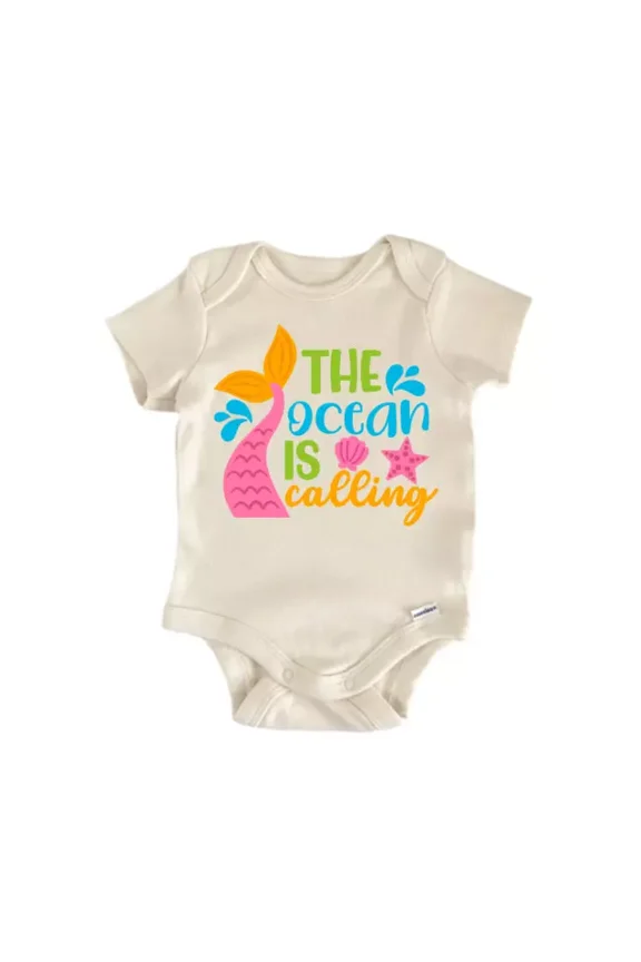 Ocean Calling Beach Summer Baby Boy Girl Clothes Infant Bodysuit Cute Newborn Cute Baby Onesie, BABY BODYSUIT LAT 4424
