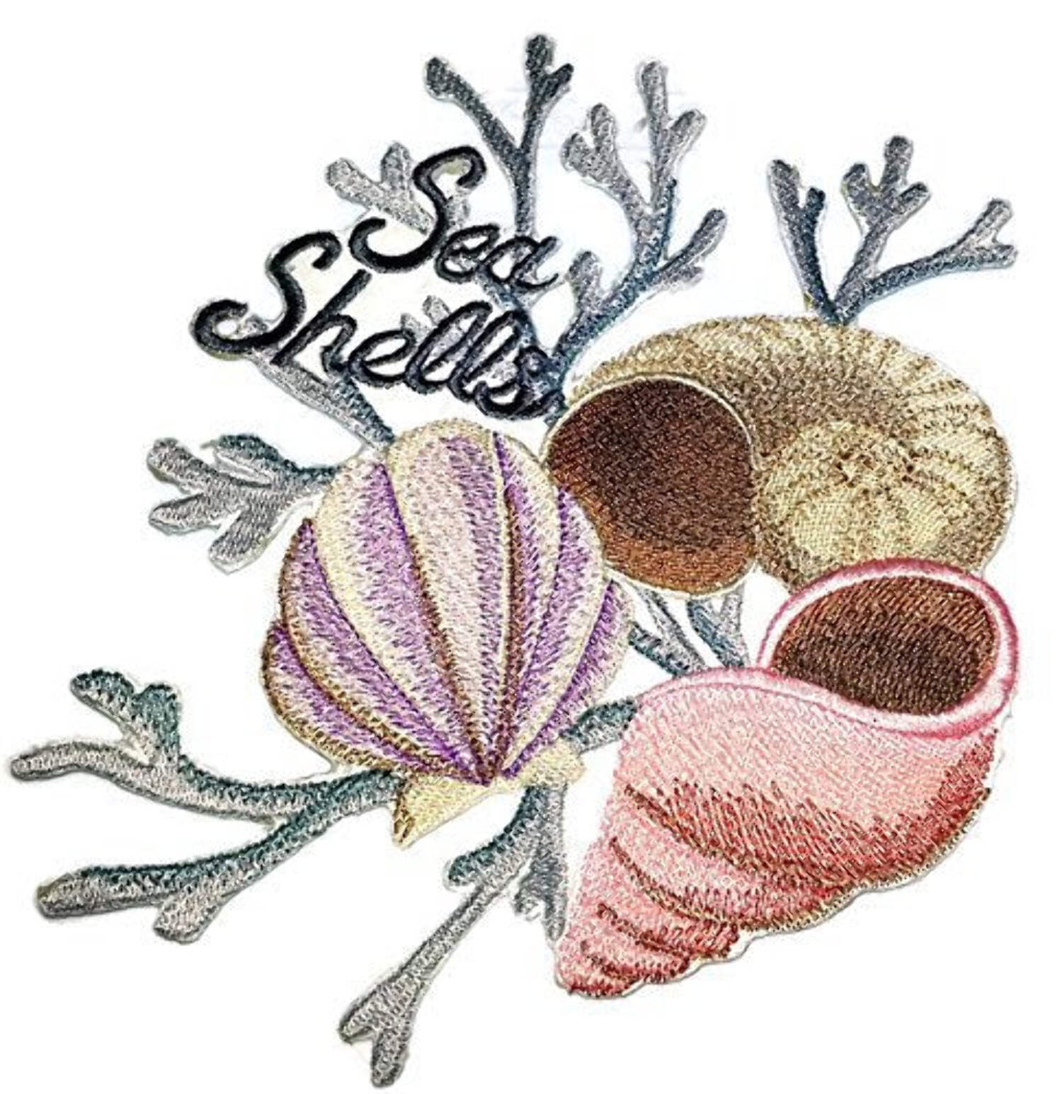 Ocean Calling [ Sea Shell Portrait ] Embroidered Iron On/Sew Patch [6 ...
