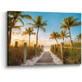 thumbnail image 1 of Ocean Canvas Wall Art Decor: Beach Coastal Scene Artwork Palm Tree Seascape Painting Print Horizontal Sunset Sea Theme Picture for Bathroom Bedroom Living Room, 1 of 6