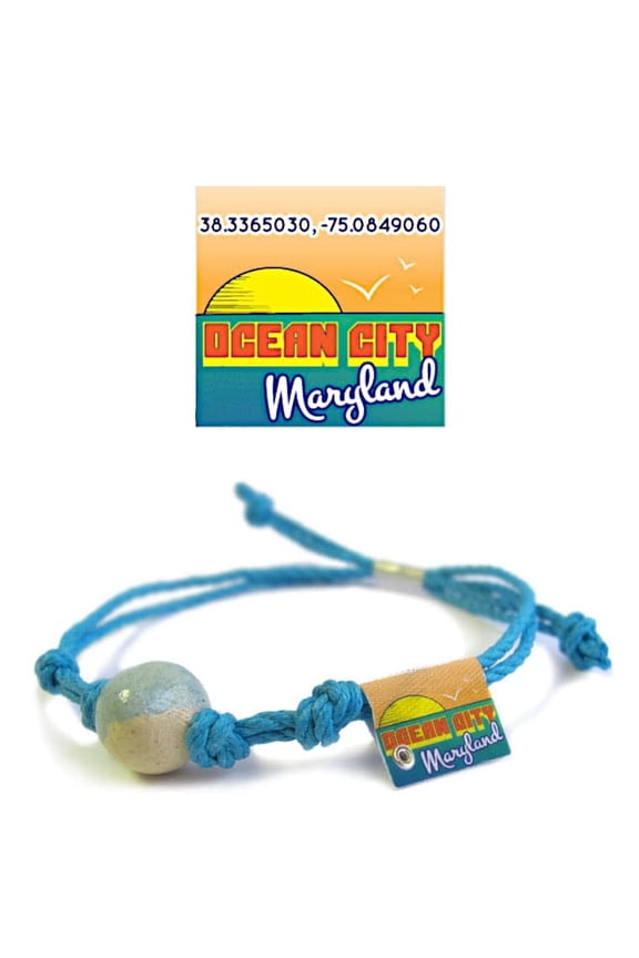 Ocean City, MD Earth Bands Bracelet | Eco Friendly | Natural Hemp | Vegan Boho | Custom Jewelry | Handmade w/ Earth & Sand