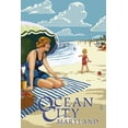 thumbnail image 1 of Ocean City, Maryland, Beach Scene (9x12 Wall Art Print, Home Decor), 1 of 3