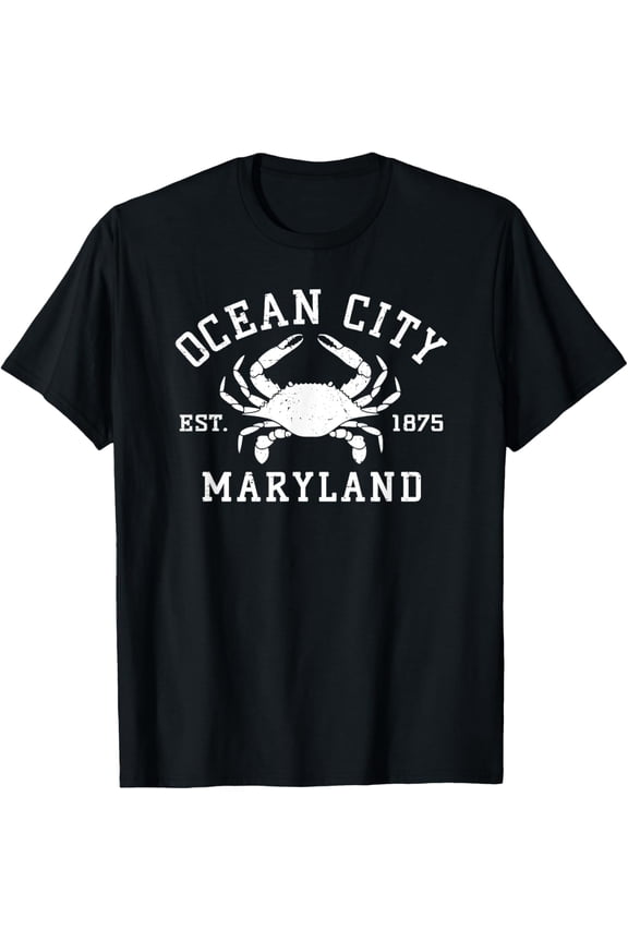 Ocean City Maryland Crab Souvenir Retro Throwback Men Women T-Shirt