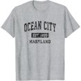 thumbnail image 1 of Ocean City Maryland Md Vintage Sports Design Black Design T-Shirt, 1 of 4