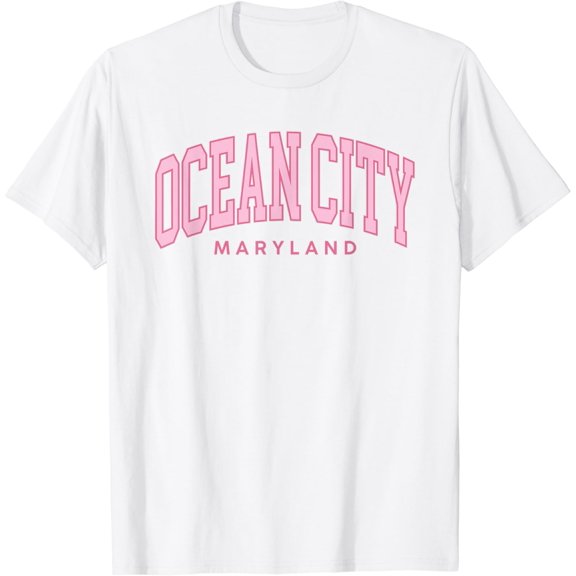 Ocean City Maryland Summer Retro Pink Preppy Throwback Women T-Shirt Unisex S-5XL Hot Trending Shirt, Vintage Birthday Gift