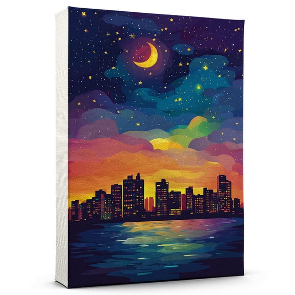 Ocean City Travel Canvas Art Print, New Jersey Wall Canvas Starry Night, Ocean City Canvas Painting decorNew Jersey Travel Picture -97AZ1000