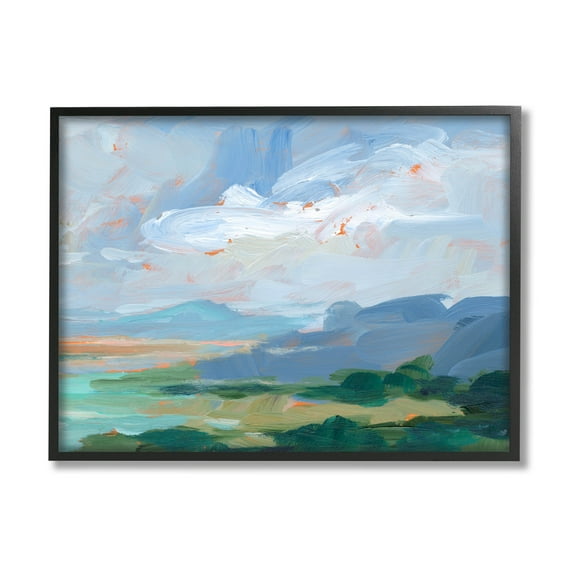 Ocean Cliffs Abstract Landscape Landscape Painting Black Framed Art Print Wall Art