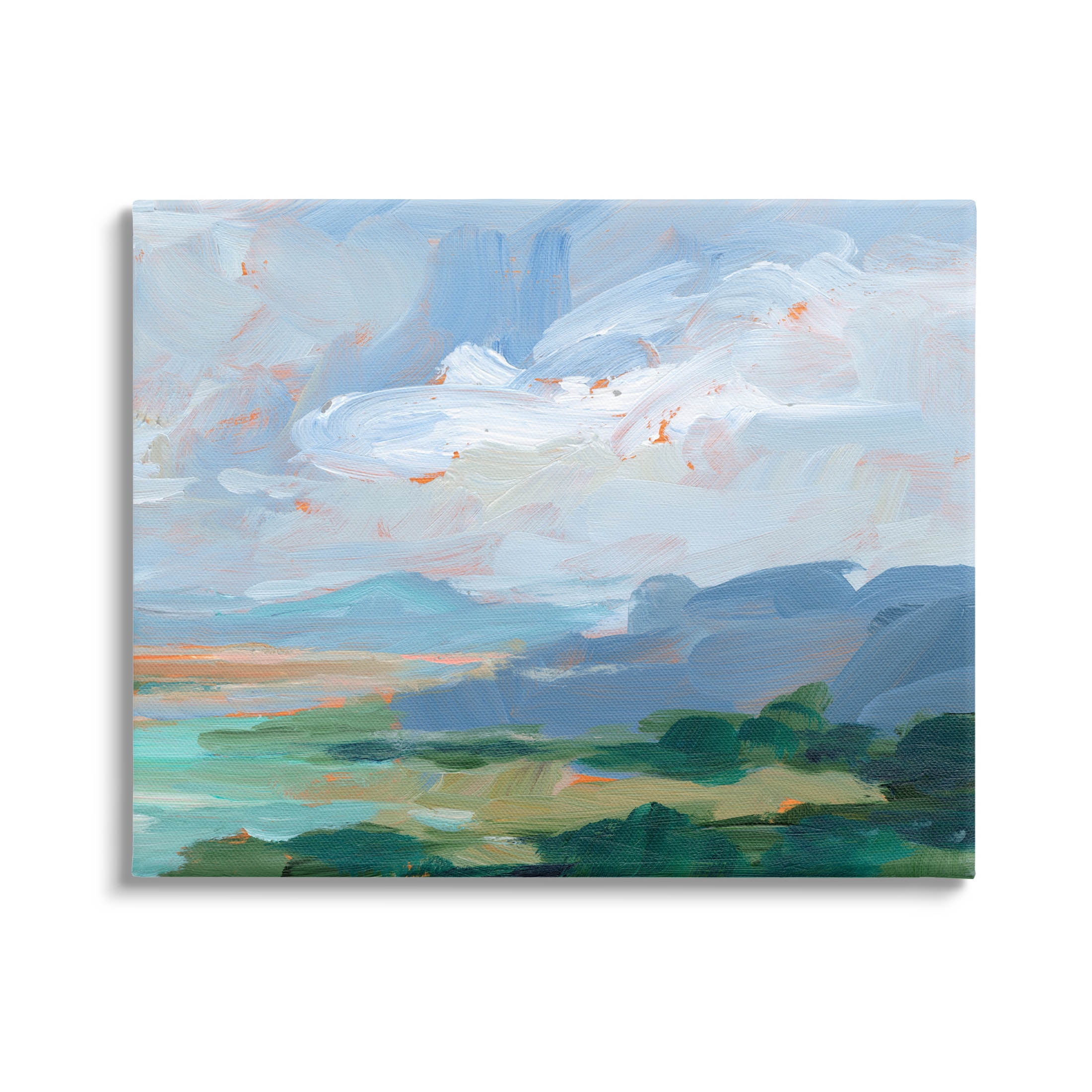 Ocean Cliffs Abstract Landscape Landscape Painting Gallery Wrapped Canvas Print Wall Art