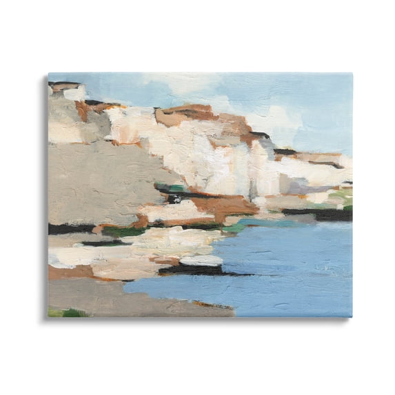 Ocean Cliffs Nature Landscape Landscape Painting Gallery Wrapped Canvas Print Wall Art