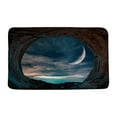 Ocean Coastal Beach Bathroom Rug Set Sunset 3D Natural Scenery Sea Bath