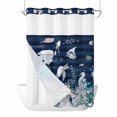 thumbnail image 1 of Ocean Coastal No Hook Shower Curtain with Snap in Liner Sea Turtle Coral Starfish Seaweed Stripes Waterproof Bathroom Shower Curtain with See Through Top Window for Bathtub 72" x 84", 1 of 9