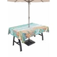 thumbnail image 1 of Ocean Coastal Outdoor Tablecloth - 60x120 Inch Rectangle Dining Table Cover, Summer Nautical Beach Coral Starfish Waterproof Outdoor Table Cloth with Umbrella Hole & Zipper for Picnic/Patio/Party, 1 of 7