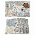 thumbnail image 1 of Ocean Coastal Placemats Set of 4 Retro Coral Starfish Shell Seahorse Place Mats Indoor Wipeable Table Mats Washable Cloth Dining Table Placemats for Kitchen Holiday Party Home Decor 13x19 Inch, 1 of 9