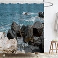 thumbnail image 1 of Ocean Coastal Rocks Shower Curtain Sea Coastline Seascape Shower Curtains for Bathroom Decor, Waterproof Polyester Fabric Shower Curtain 72x72 Inch with 12 Hooks, 1 of 6