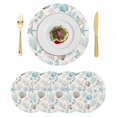 thumbnail image 1 of Ocean Coastal Round 15 Inch Placemats Set of 4, Nautical Beach Starfish Coral Seashells Leaf HeatResistant Non Slip Place Mats for Dining Table, Wipeable Braided Kitchen Table Mats for Housewarming, 1 of 9