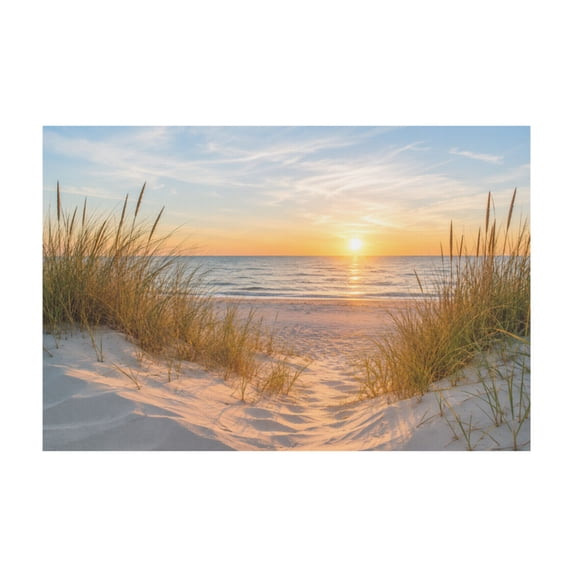 Ocean Coastal Sunset Seascape Landscape Canvas Wall Art for Bedroom or Living Room 12*18in