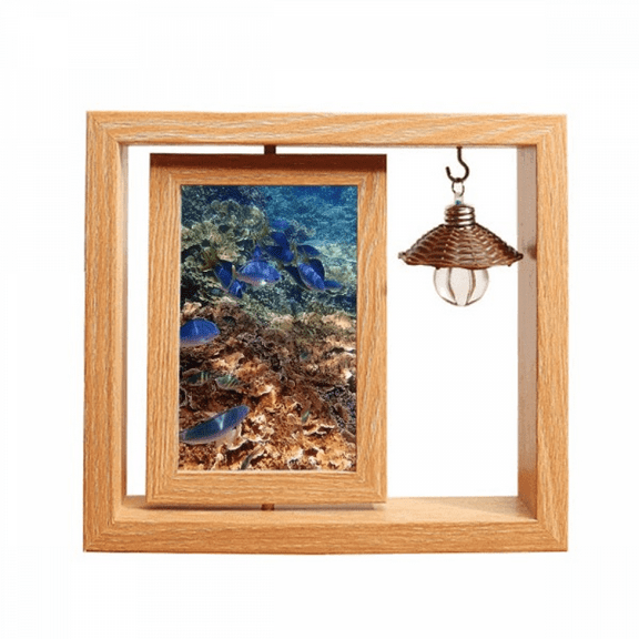 Ocean Colorful Fish Science Nature Picture Wooden Rotating Picture Photo Frame 4x6
